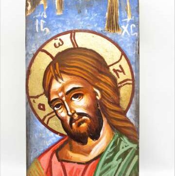 Χειροποίητη αγιογραφία Χριστός ζωγραφισμένη στο χέρι, βυζαντινή. Διαστάσεις 0,30εκ Χ 0,14εκ