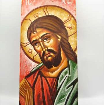 Χειροποίητη Αγιογραφία Χριστός ζωγραφισμένη στο χέρι, βυζαντινή. Διαστάσεις 0,32εκ Χ 0,14εκ